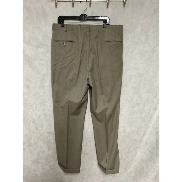 Oscar De Le Renta Suit Men 44L Double Breasted Plaid Flannel Wool 38X33 P Luxury - Picture 11 of 15